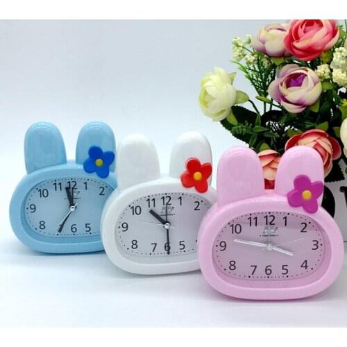 Cute Rabbit Wake Up Alarm Clock Portable Desktop Electronic Table Clocks, Students Bedside Digital Alarm Clocks Home Decorative