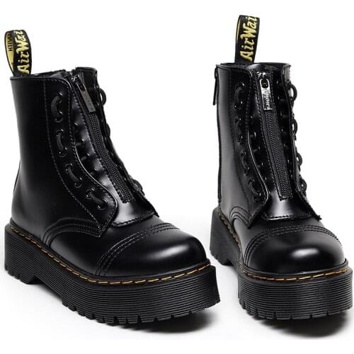 Fashion Retro Womens Martin Boots Thick Womens Short Boots Winter Womens Leisure Motorcycle Boots Increased Female Boots