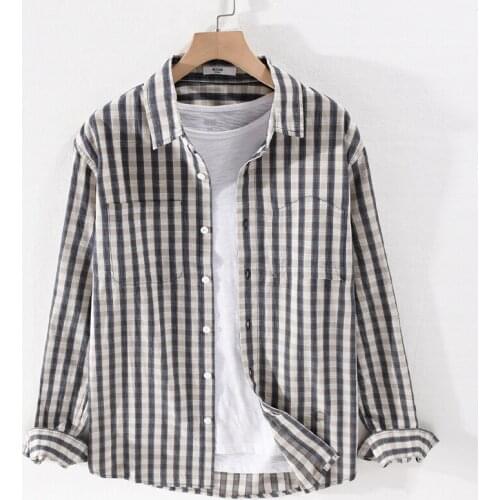 Suehaiwes style Italy brand cotton plaid shirt men casual autumn shirt for men fashion comfortable shirt mens camisa chemise