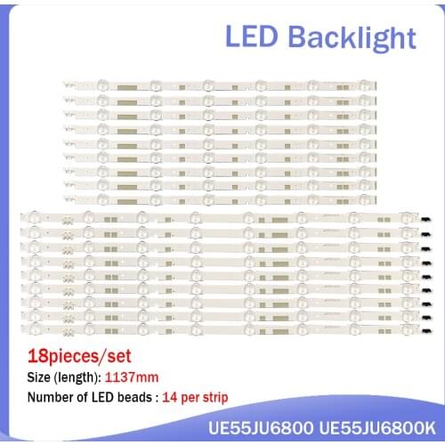 New Original 4set=72 PCS LED strip for Samsung UE55JU6800 UE55JU6800K V5DR_550SCA_R0 V5DR_550SCB_R0 BN96-38482A BN96-38481A