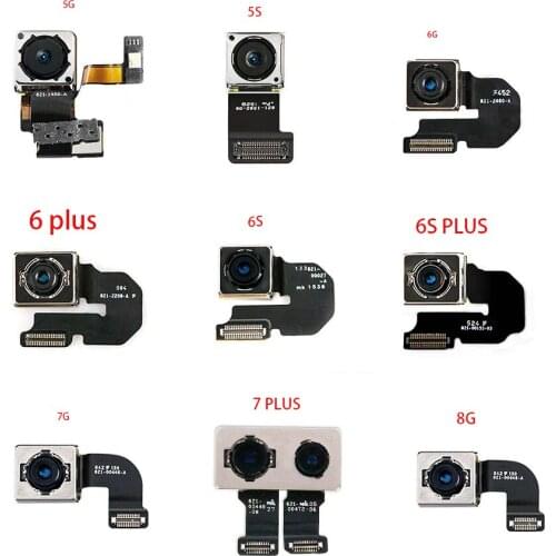 Original For iphone 5G 5S 6G 6s 7G 8G 6 7 8 Plus Back Camera Rear Main Lens Flex Cable Camera