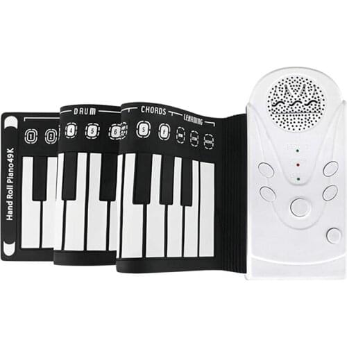 Roll Up Piano 49 Keys Portable Electric Piano Keyboard Waterproof Silicone Fold Able Keyboard for Beginners and Kids