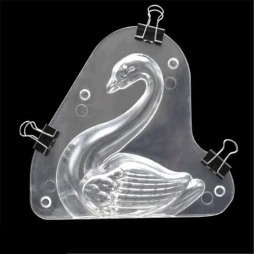 Transparent 3D Swan Shoe Shape Plastic Chocolate Mould DIY Baking Decorating Polycarbonate Candy Jelly Mousse Mold Easter Decor