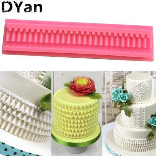 Sugar Sugar Dry Pezes Mold Cake Folded Lace Border Decoration Mold A1340