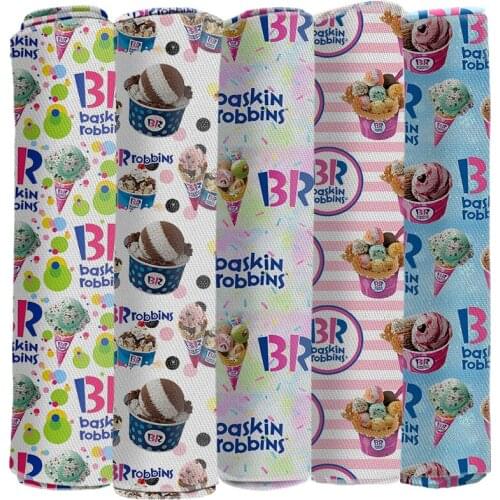 Printed Twill Fabric for Sewing Dress Pattern Ice Cream DIY Sewing Cloth Material 50*145cm