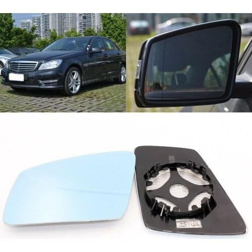 Blue mirror For Benz C-Class C180 200 230 Side View Door Mirror Blue Glass With Base Heated turn single lamp