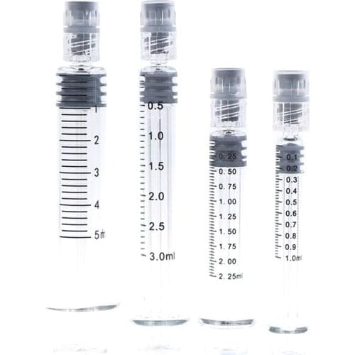 Glass Syringe Luer Lock Syringe - Borosilicate Glass Prefillable Syringe - 1ml , 2.5ml, 3.5ml, 5ml Optional Capacity Beauty