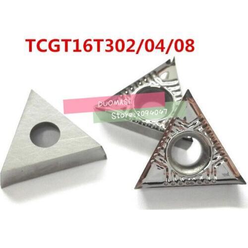 Aluminum carbide insert 10PCS TCGT16T302 /TCGT16T304 /TCGT16T308,CNC lathe tool,suit for aluminum processing,insert STFCR/STUCR