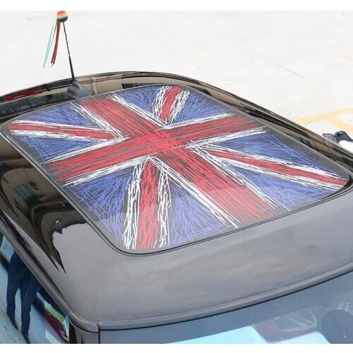 1pcs Union Jack Flag Car Roof Sticker Semitransparent Sunroof Wrap Film for BMW MINI Cooper JCW F54 F55 F56 F60 Car Styling