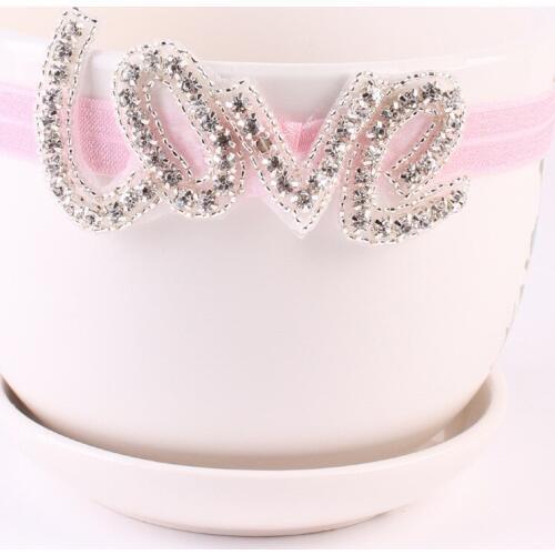 10 pcs/lot , Rhinestone Love Headband Valentines Day Headband