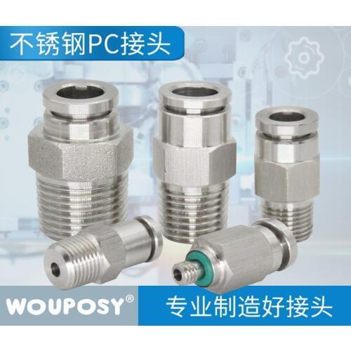304 stainless steel joint pneumatic quick-connect joint thread straight through PC8-02 high temperature resistant 4 6 10 12 03