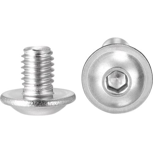 Uxcell M3x4mm 304 Stainless Steel Flanged Button Head Socket Cap Screws 100 Pcs