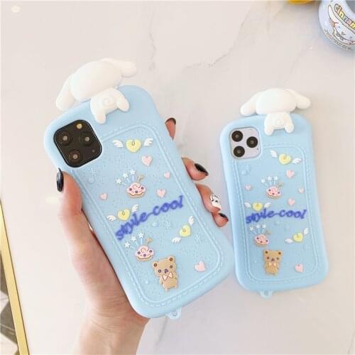 3D Cartoon Melody TPU Silicone Case For iPhone 8 7 6 s Plus X XR XS Soft Rubber Back Cover For iPhone 11 12 Mini Pro Max Lanyard