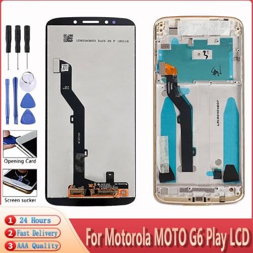 5.7" For Motorola Moto G6 Play XT1922 Original LCD Display Touch Screen With Frame Digitizer Replacement For MOTO G6 Play LCD