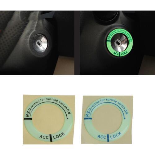 Car Glow Key Ring Hole Sticker Lumunous Ignition Switch Cover Motorcycle Decal #1 #kui
