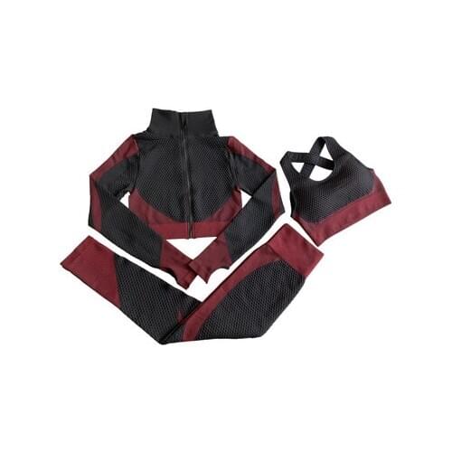 Seamless Yoga Set Sport Suits Women Gym Fitness Clothing High Waist Leggings Cross Back Bra Training Running Sportswear Suit