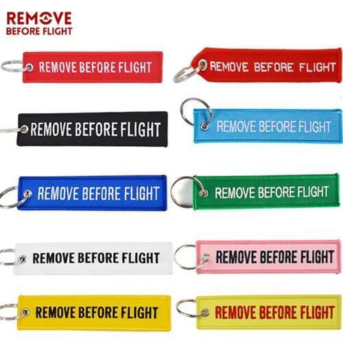 Remove Before Flight Keychain llavero moto Embroidery Key Chain Lanyard Key Ring sleutelhanger Key Holder for Lanyard Car 1PC