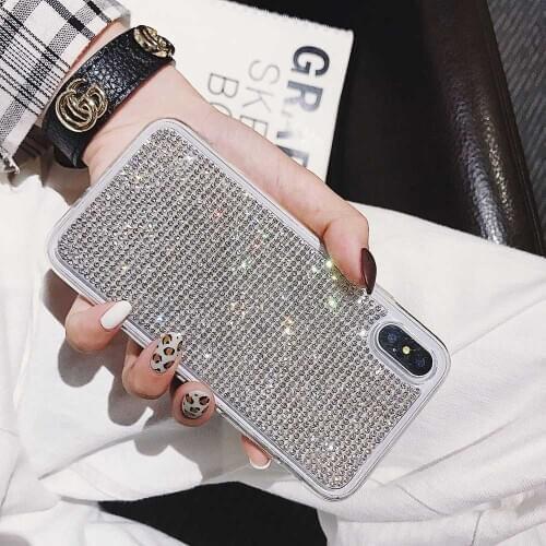 Boucho Silver Glitter Phone Case For iPhone 12 11 Pro XS MAX XR X Soft Silicone Cover For iPhone 6 6s 7 8 plus Fashion Cases