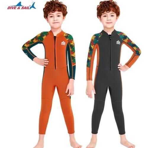 Kids Wetsuit Youth 2.5mm Neoprene Full Diving Suit Front Zip