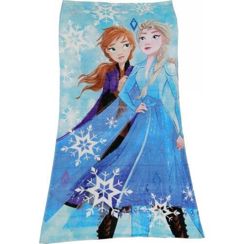 Disney Cotton Bath Towel Children Cartoon Mickey Minnie Mouse Frozen Elsa Cinderella Mermaid Baby Kid Boy Girl Large Beach Towel