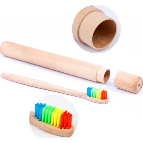 Eco Friendly Natural Bamboo Toothbrush Portable for Adult Tooth Brush Soft Travel Case Handmade Bamboo Toothbrush Tube Box