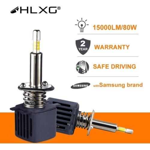 Hlxg With SAMSUNG CSP Chip H4 Led H7 4 Sides 9005 HB3 LED H11 H8 H1 Bulb Car lights 15000LM 80W 6500k Fog Lights led Automotivo