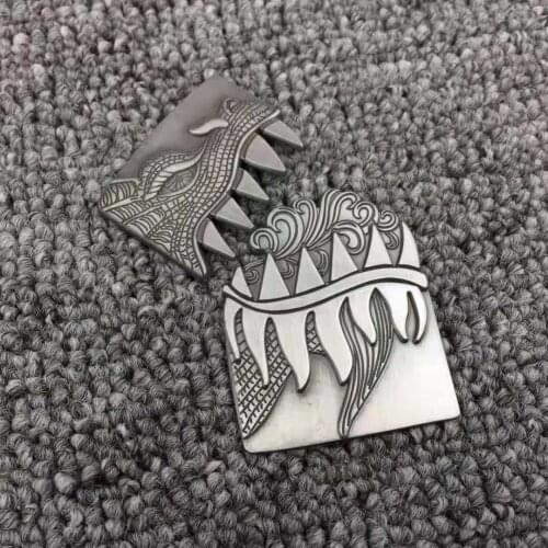 Personality 3D Dragon Head Pattern DIY Metal Badge For ZP Kerosene Oil Lighters Grind Wheel Lighter Decor Accessory Wholesale