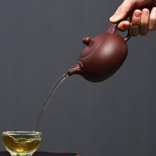 Yixing authentic Ruyi Xishi purple clay teapot agency raw ore Purple mud pure manual teapot gift box