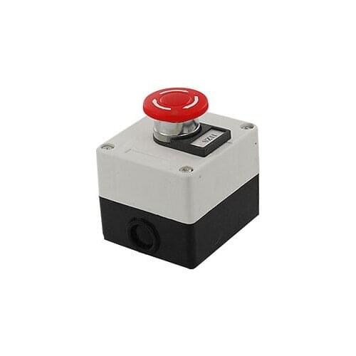 Red Sign Mushroom Emergency Stop Pushbutton Switch Station Twist Release 1 NO NC