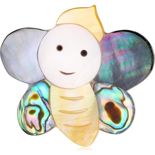Fashion Insect Animal Natural Shell Brooches Suit Scarf Pin for Women Dress Decorations Corsage Jewelry Accessory Design AL544