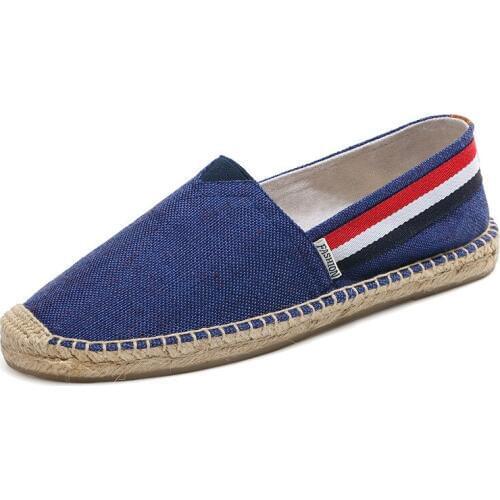 Mens Shoes Casual Male Breathable Canvas linen Shoes Men Chinese Fashion Soft Slip On Espadrilles For Men Loafers Size35-44 NX55