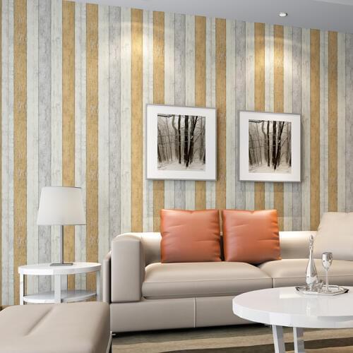 Papel de Parede WOOD Stripe Wall Paper Non-Woven Vinyl Wallpaper Rolls for Bedding Room Living Room Wallcoverings 7 colors