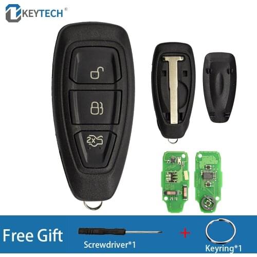 OkeyTech 3 Buttons Remote Control Car Key For Ford Focus Fiesta Mondeo C-Max Kuga 2011 2012 2013 2014 2015 KR55 WK48801 433Mhz