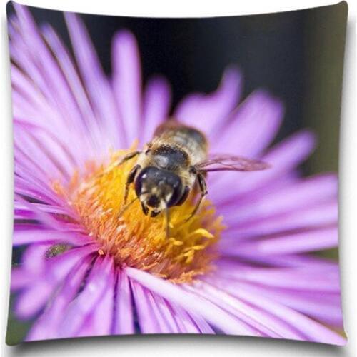 Bee is collecting honey on flowers Square Cushion cover Cotton polyester bedroom/chair/car/sofa seat