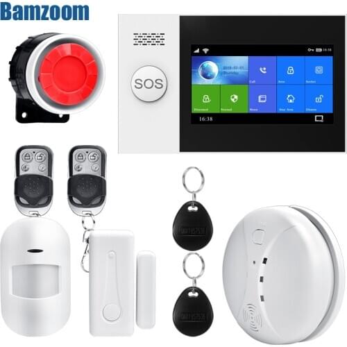 APP Remote Control Alarm panel Switchable 10 languages Wireless Home Security WIFI GSM GPRS Alarm system RFID card Arm Disarm