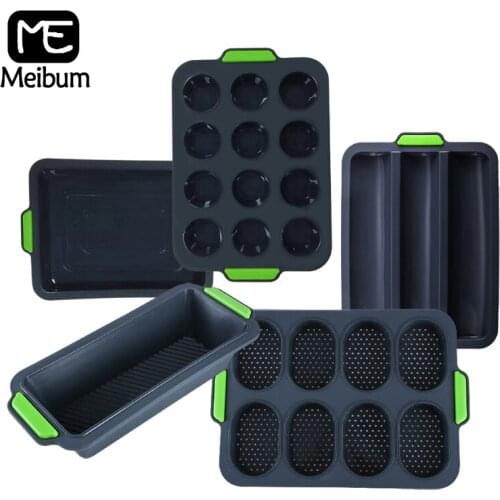 Non-Stick Silicone Molds Madeleine Cake Moulds Baguette Baking Tools Toast Bread Pan Brownie Dessert Tray Muffin Pastry Bakeware