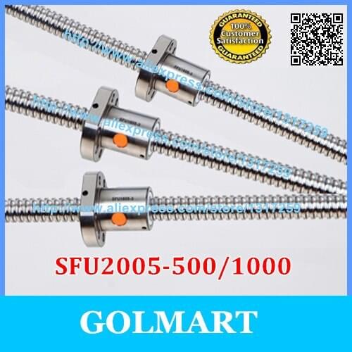 Ball screw SFU2005 - L 550 / 1000mm + RM2005 guide Ballscrew Ballnut for CNC and standard processing
