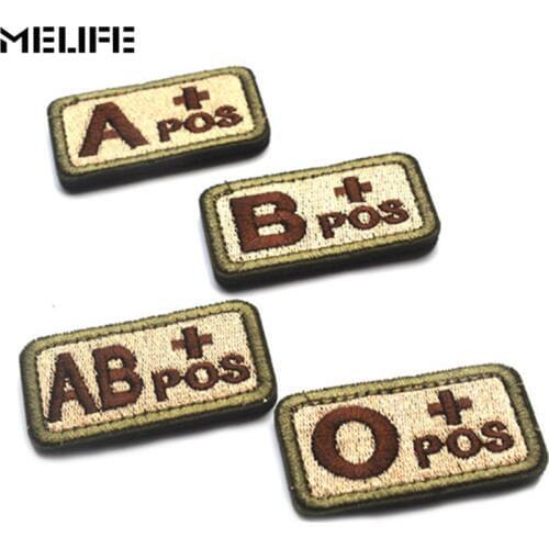 Souvenir 3D Embroidery Blood Type Patch For Group Military Tactical Patches A+ O+ B+ AB+ Positive A- B- AB- O- Negative badges
