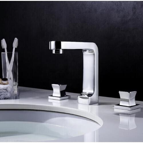 Vidric Fashion solid brass construction hot and cold gold finish 8' widespread basin faucet bathroom sink tap