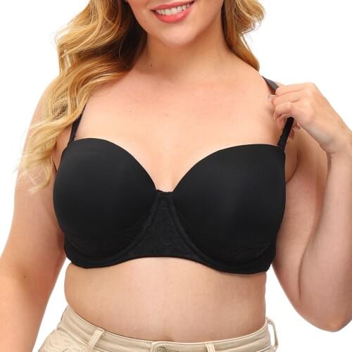 Strapless Large Size Womens Bras Big Breasts Padded Push Up Brassiere Gather Lingerie Relaxed Underwear