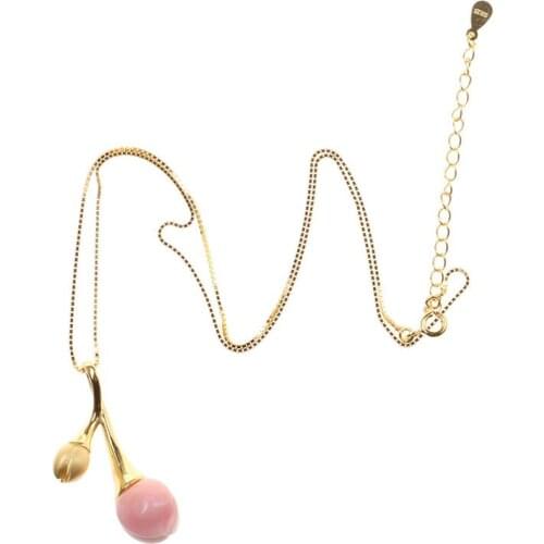 New Fashion 100% 925 Sterling Silver Tulips Pendant&Necklace For Women Giod Color High Quality Shell Necklace Freeshipping