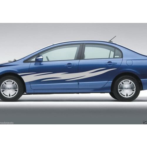 HotMeiNi 200CM*20.9CM 2x Car Motor Racing stripes' Door Decals Vinyl Auto Vinyl sticker Vinyl Graphics Decals Car Stickers