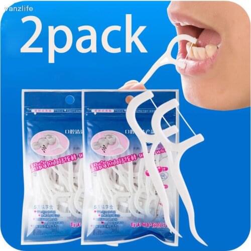 2pack/vanzlife ultrafine high tension rod portable floss toothpick teeth cleaner flat wire sutures 30 pieces a lot