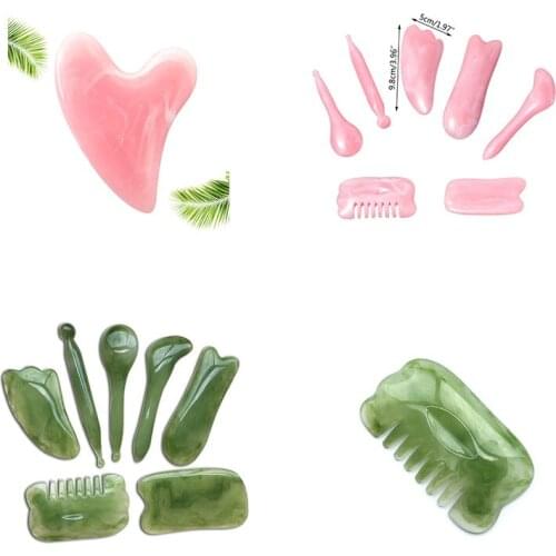 7pcs/set Natural Resin Massage Scraping For Face Neck Beeswax Guasha Scraper Massager Scrape Therapy Acupoint Acupressure
