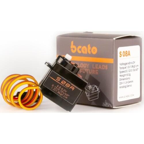 Bcato S08A II Mini Gear Analog Servo Shockproof Stable Machine 12g/1.8 kg Compatible for RC Model