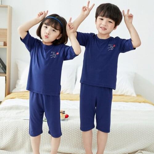 Summer Childrens Pajamas Sets Boys Sleepwear Baby Girl Clothes Cartoon Pyjamas Kids T-shirt+shorts Pijamas Cotton Nightwear