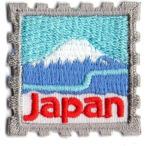 Hot! Stamp Mount Fuji Fujisan JP Japan Travel Country DIY Applique Iron on Patch Sew (Size is about 3.5 * 3.5 cm)