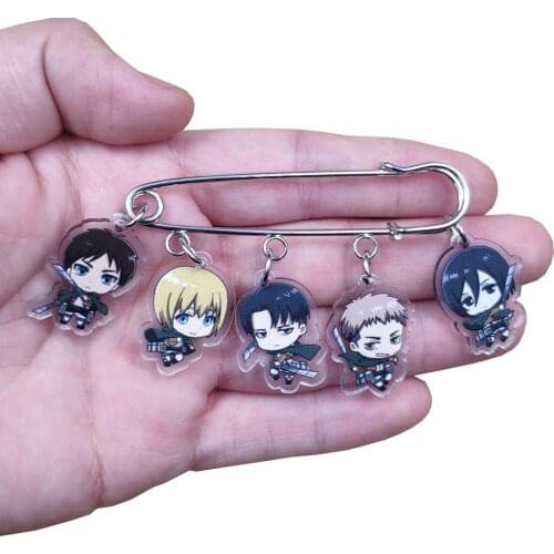 Cute Hot Acrylic Anime Cartoon Attack on Titan Brooch Overcoat Bag Badge Women Men Unique Girl Student Pupil Birthday Gift