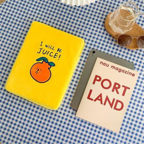 Cute Tablet Sleeve For iPad Pro 11 2020 Air 4 10.9 Pro 10.5 Shockproof Orange Fashion Korea Style Ins Girls iPad Travel Bags