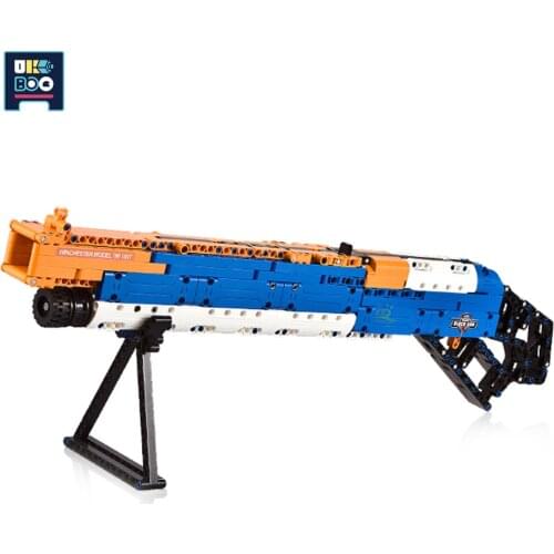 506PCS Military M1887 Lever Shotgun Weapon Model Building Blocks Bricks City DIY Rifle high-tech Gun Toys For Children Boy Gift